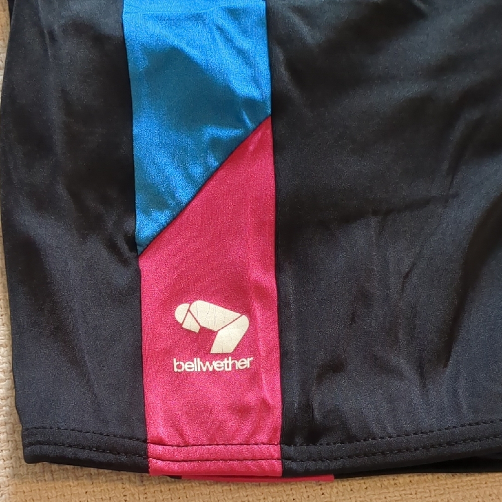 Bellwether Black Cycling Shorts with Blue and Pink Accents